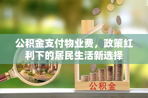 龙华公积金支付物业费，政策红利下的居民生活新选择